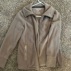 Women's Calvin Klein tan zip up jacket